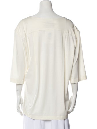 Musée Bateau Neckline Three-Quarter Sleeve Top
