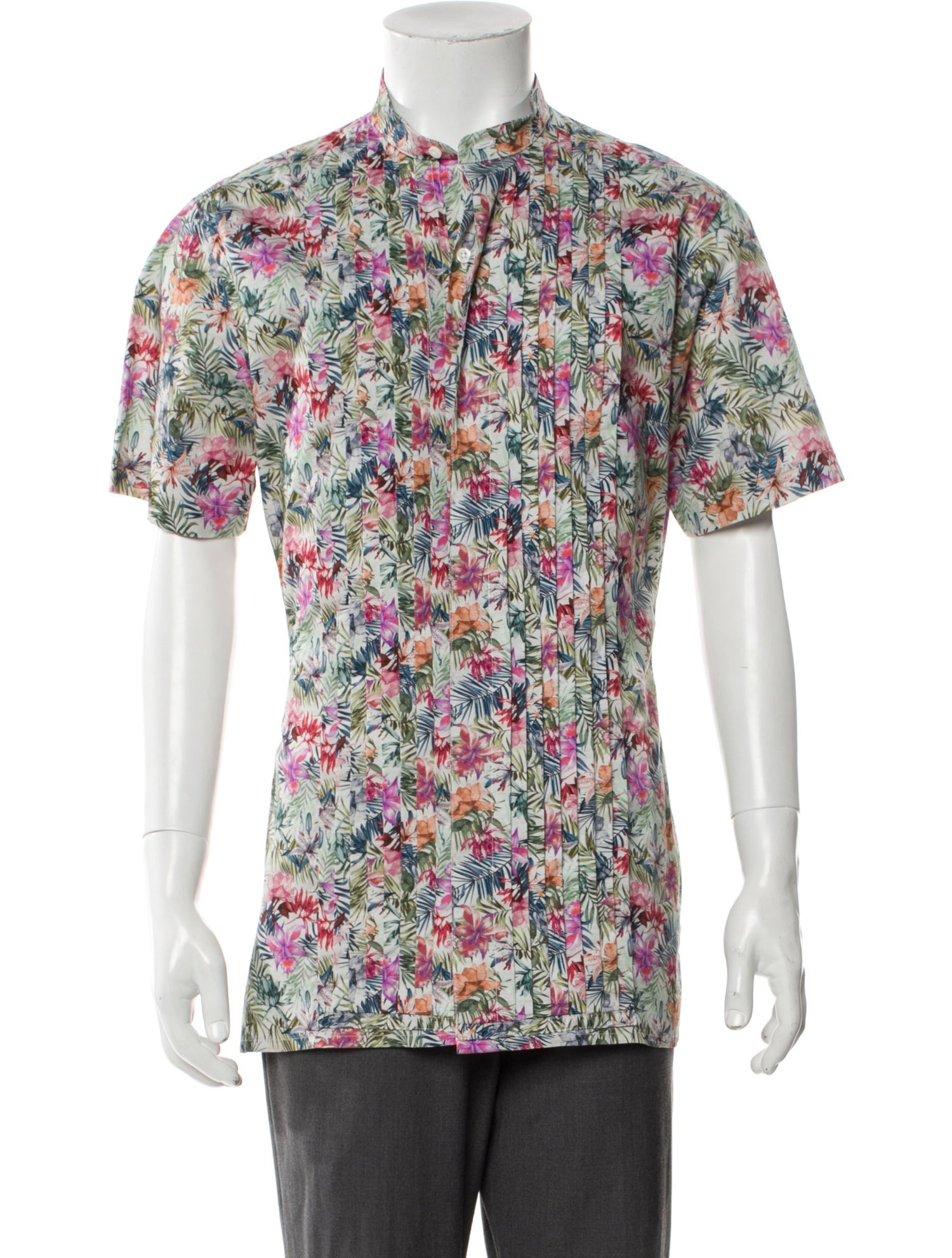MUSIKA Floral Print Short Sleeve Shirt