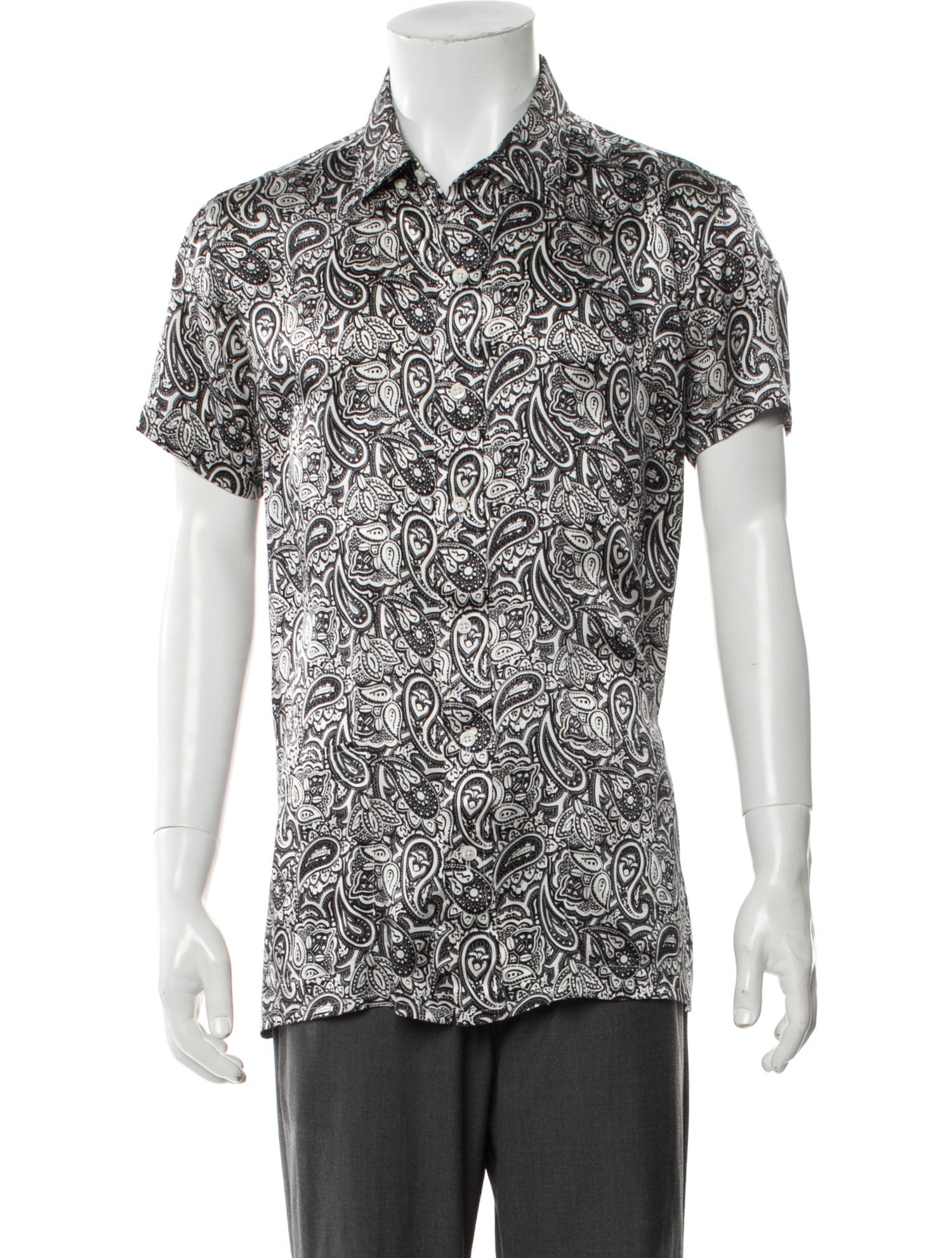 MUSIKA Silk Paisley Print Shirt