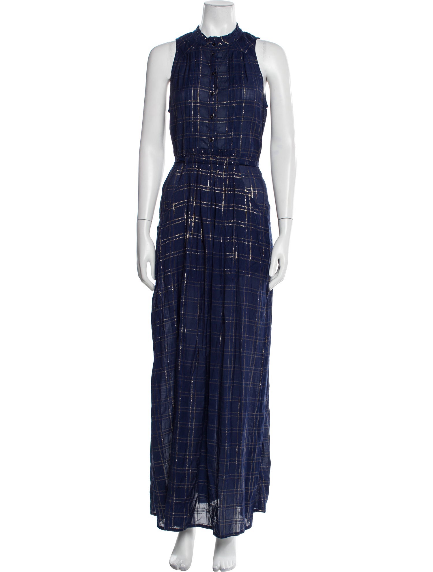 Munthe Plaid Print Long Dress