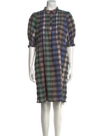 Munthe Plaid Print Knee-Length Dress
