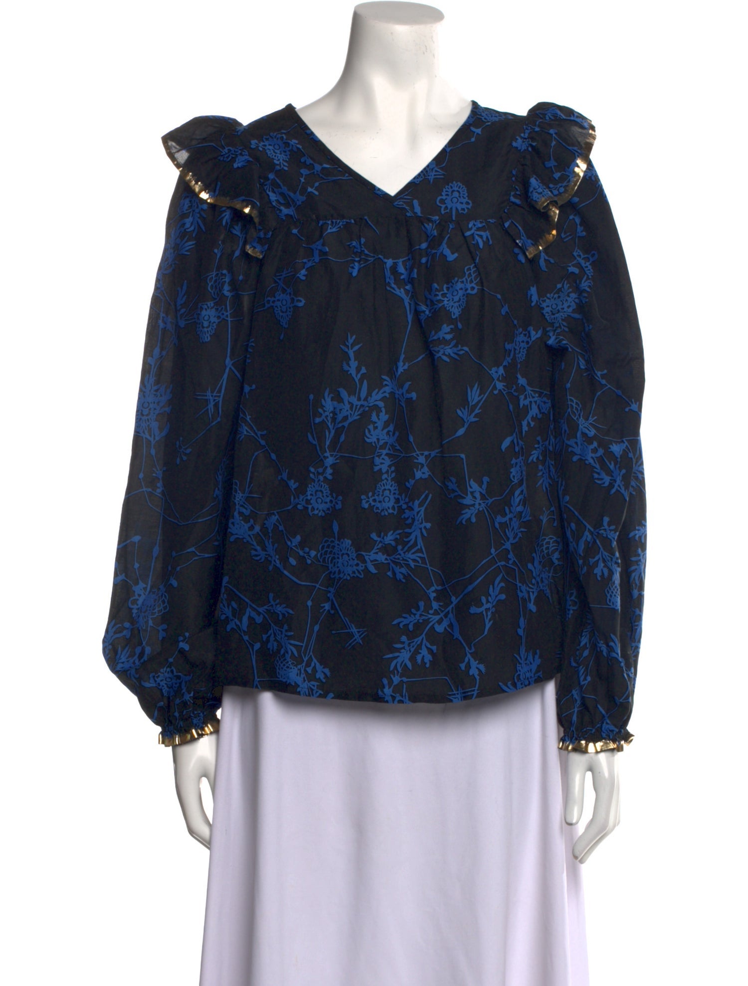 Munthe Printed V-Neck Blouse
