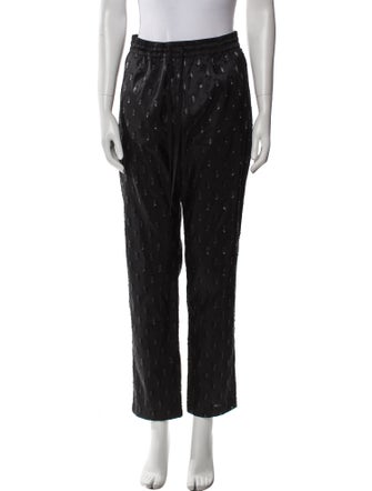 Munthe Polka Dot Print Fringe Trim Accent Sweatpants