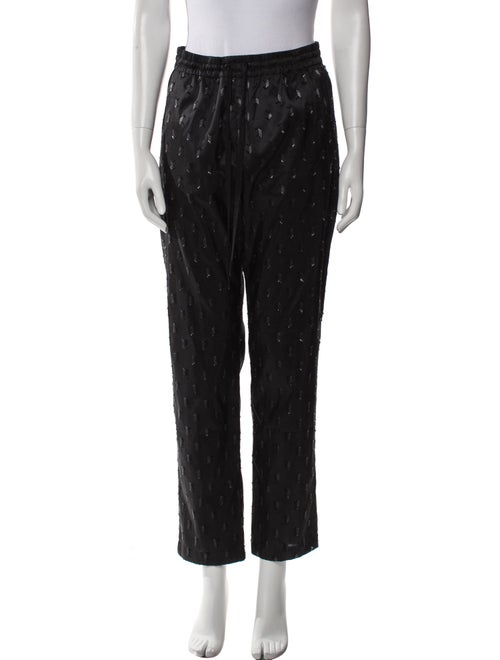 Munthe Polka Dot Print Fringe Trim Accent Sweatpants