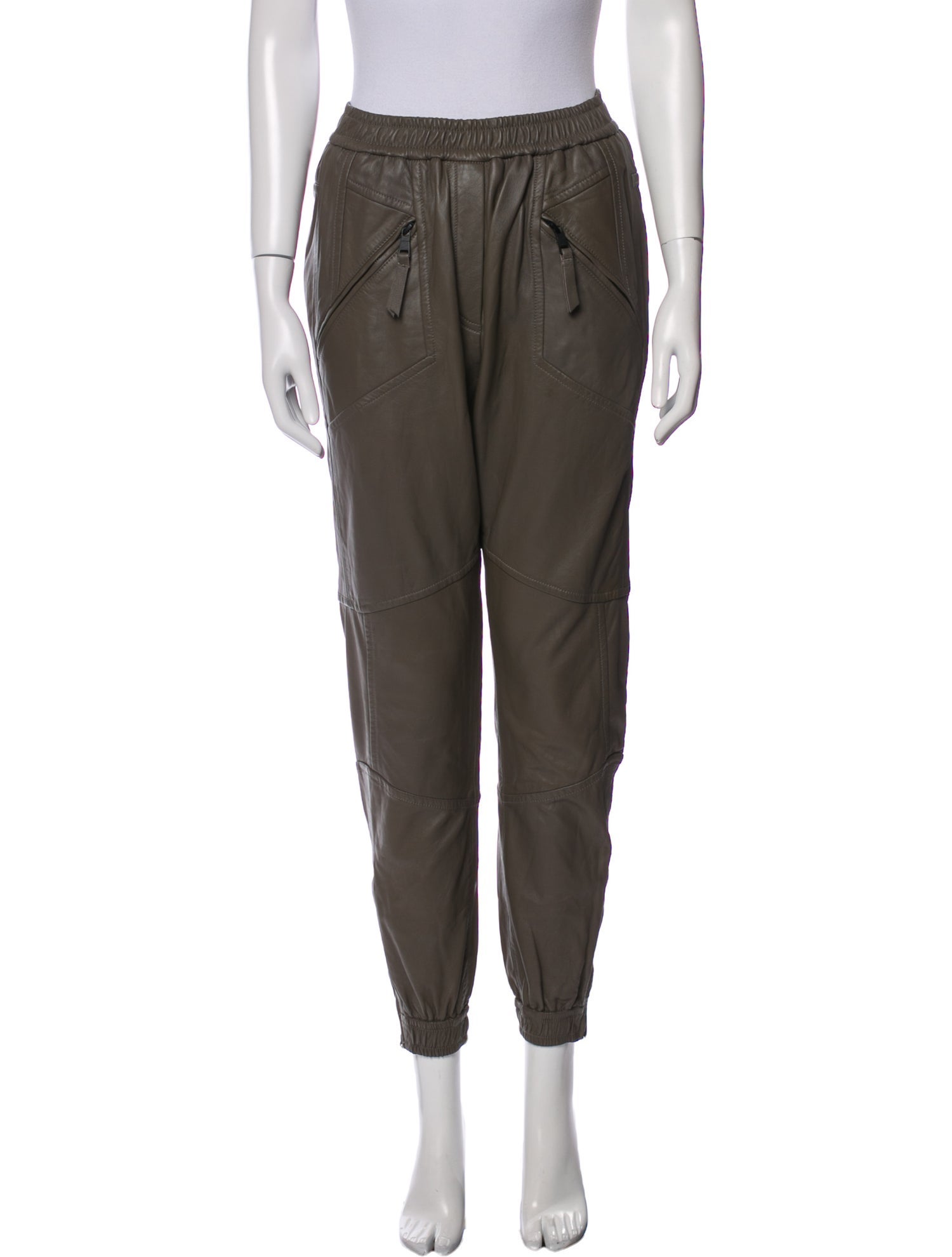 Munthe Lamb Leather Skinny Leg Pants