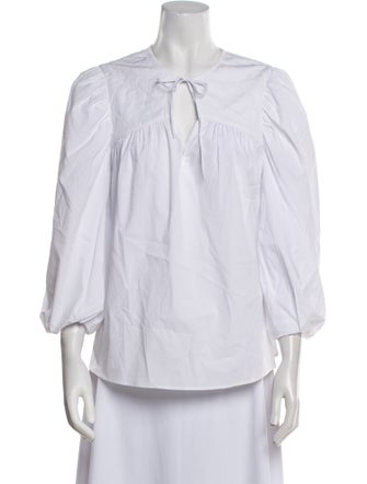 Munthe Mock Neck Three-Quarter Sleeve Blouse