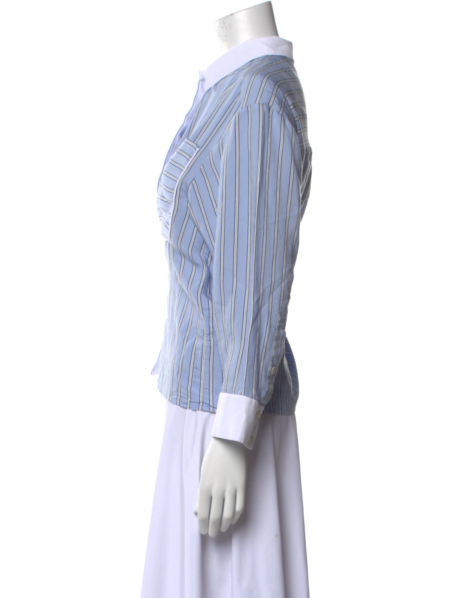 Munthe Striped Long Sleeve Button-Up Top