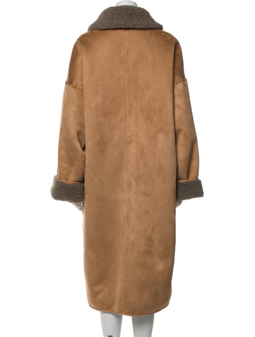 Munthe Colorblock Pattern Faux Fur Coat
