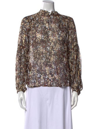Munthe Floral Print Mock Neck Blouse