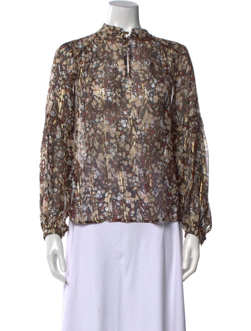 Munthe Floral Print Mock Neck Blouse