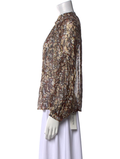 Munthe Floral Print Mock Neck Blouse