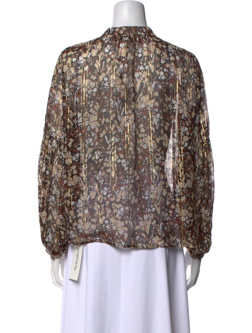 Munthe Floral Print Mock Neck Blouse