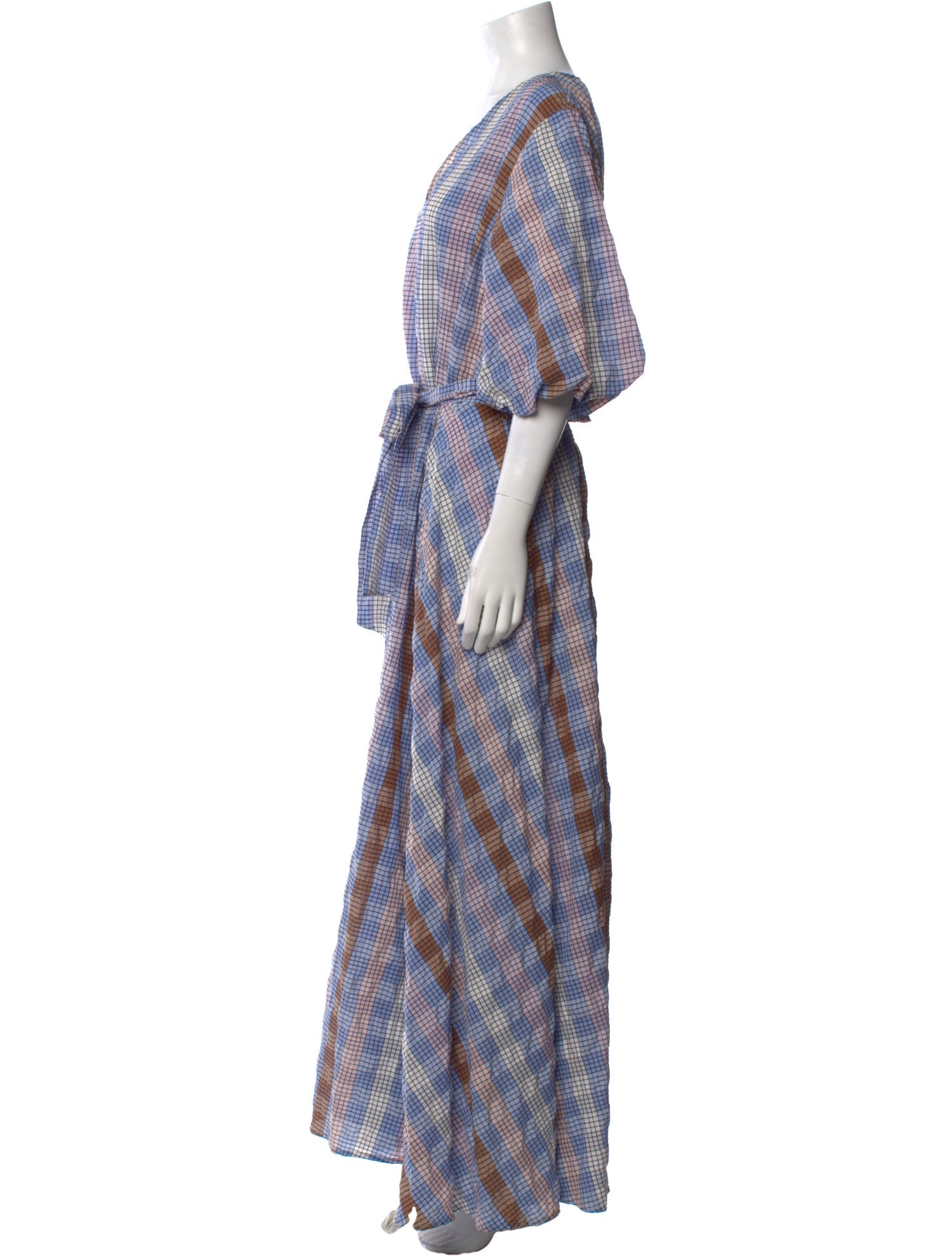 Munthe Plaid Print Long Dress