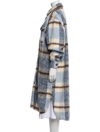 Munthe Wool Plaid Print Trench Coat