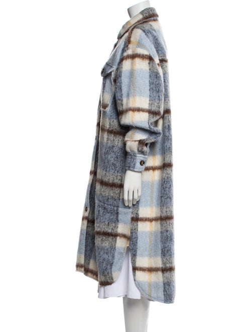 Munthe Wool Plaid Print Trench Coat