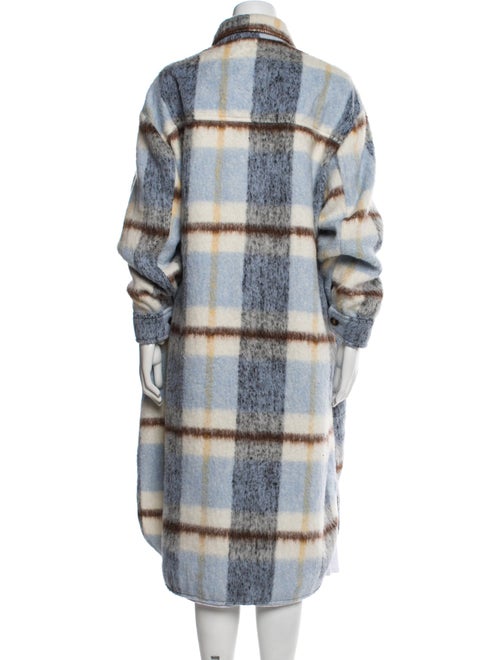 Munthe Wool Plaid Print Trench Coat