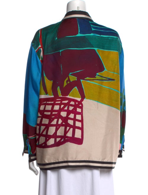Munthe Silk Printed Button-Up Top