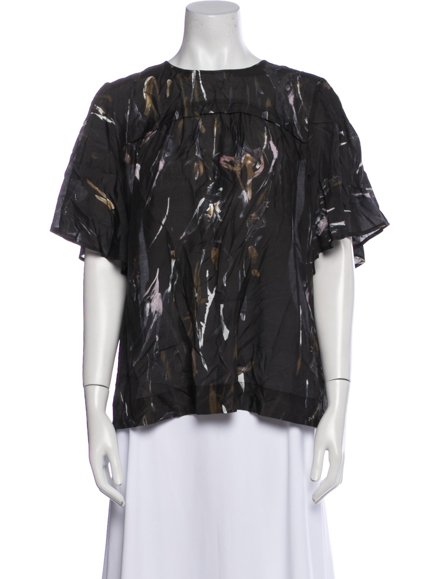 Munthe Printed Bateau Neckline Blouse