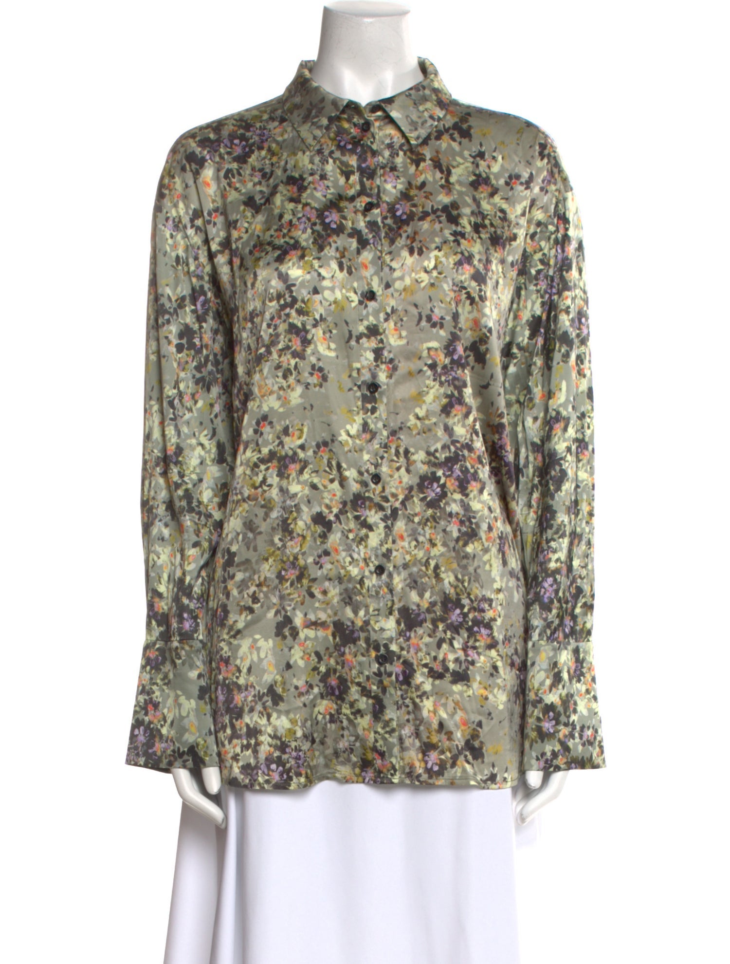 Munthe Floral Print Long Sleeve Button-Up Top