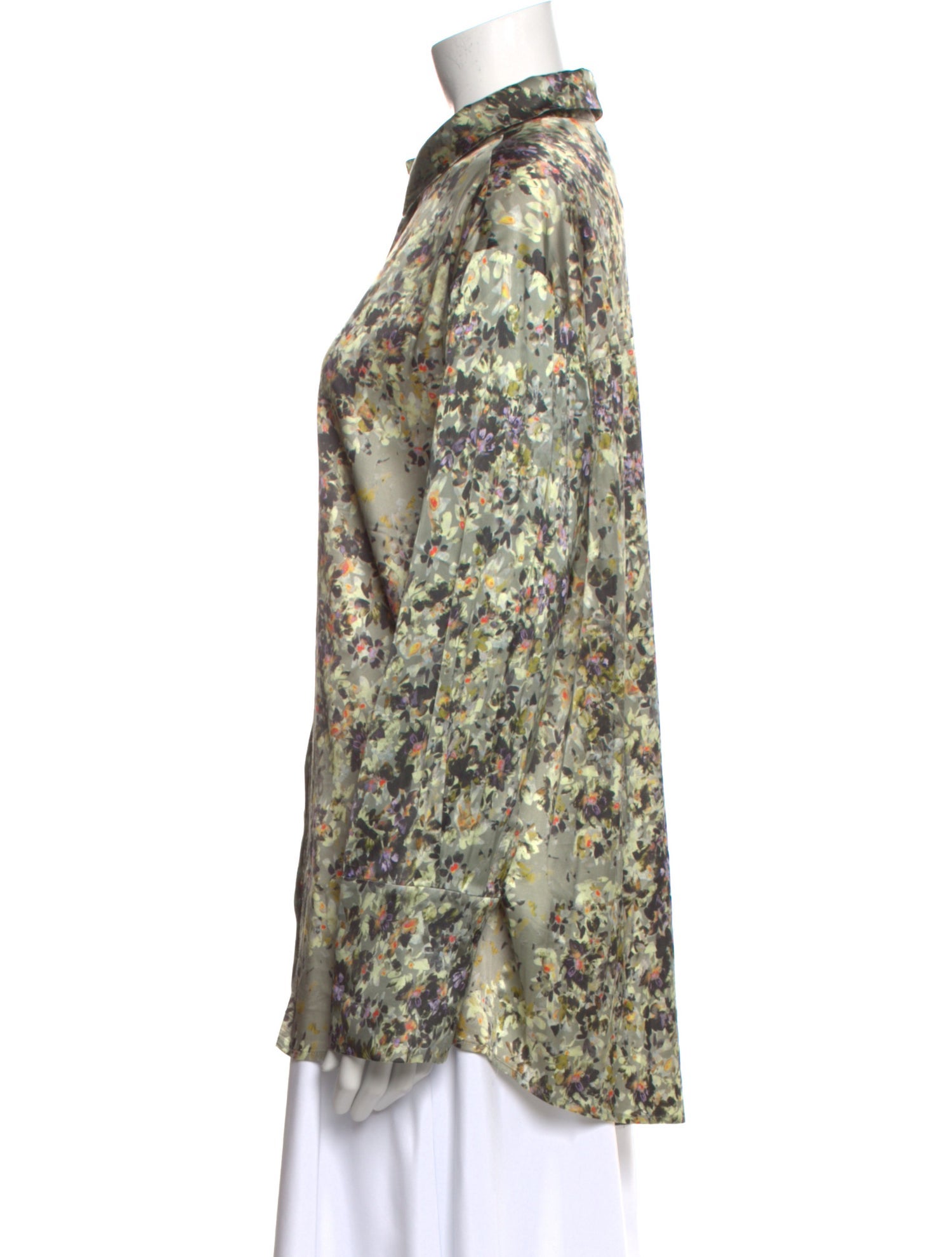 Munthe Floral Print Long Sleeve Button-Up Top
