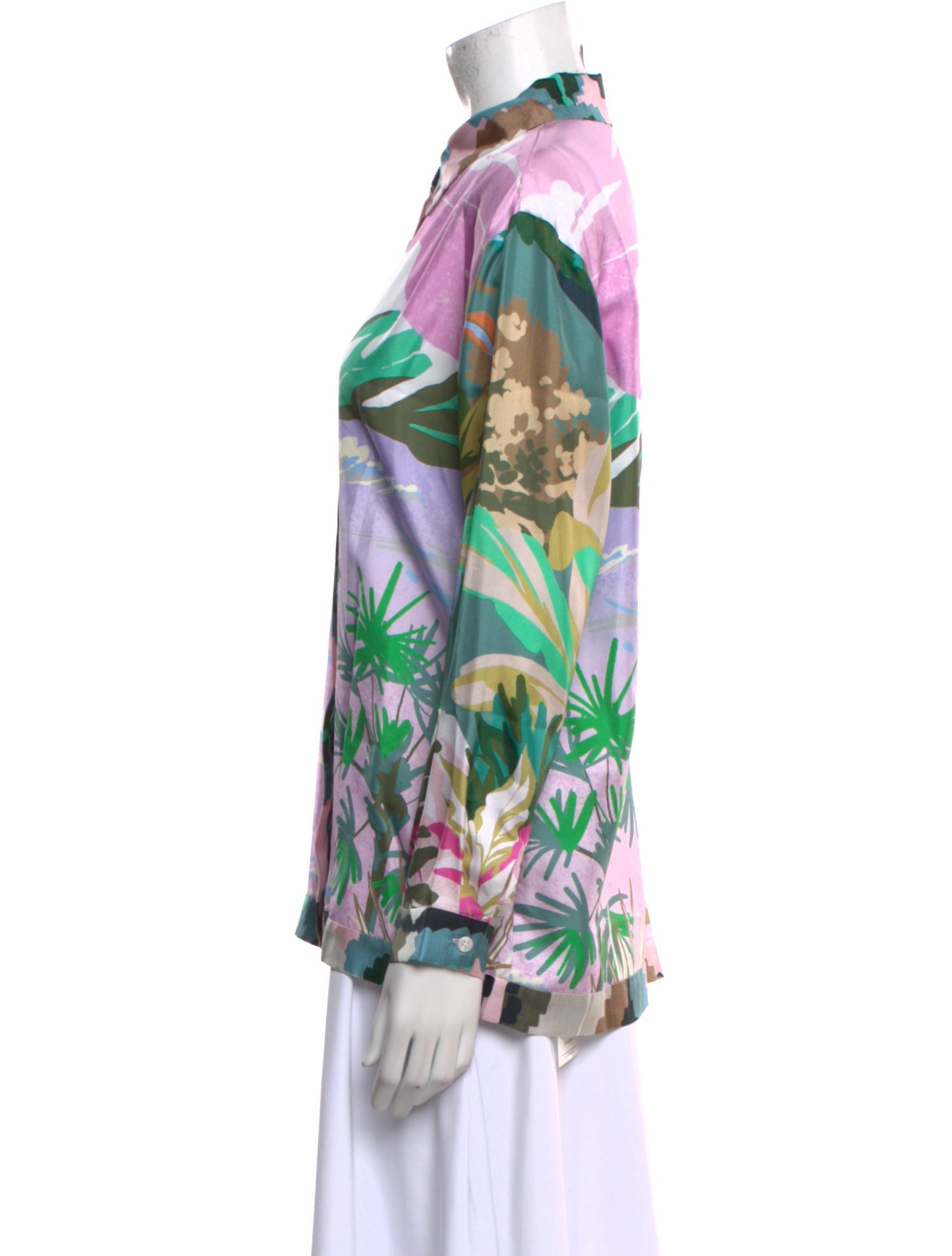 Munthe Silk Printed Button-Up Top