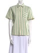 Munthe Striped Short Sleeve Button-Up Top