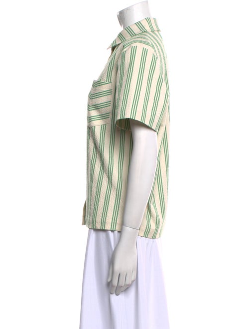 Munthe Striped Short Sleeve Button-Up Top