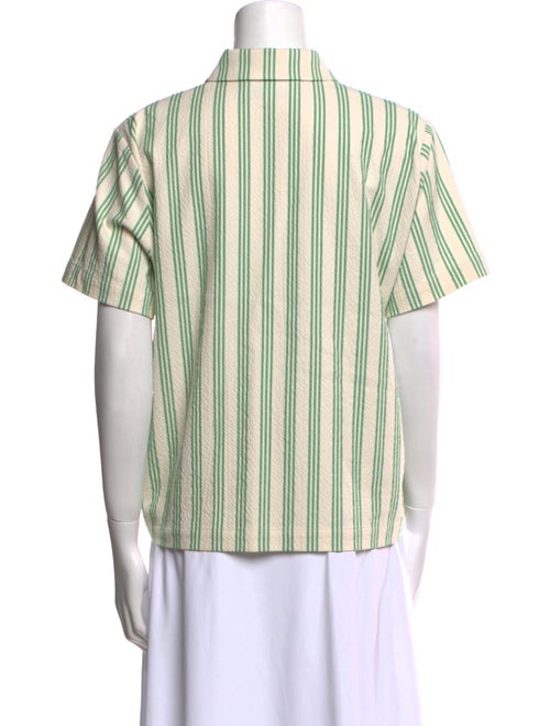 Munthe Striped Short Sleeve Button-Up Top