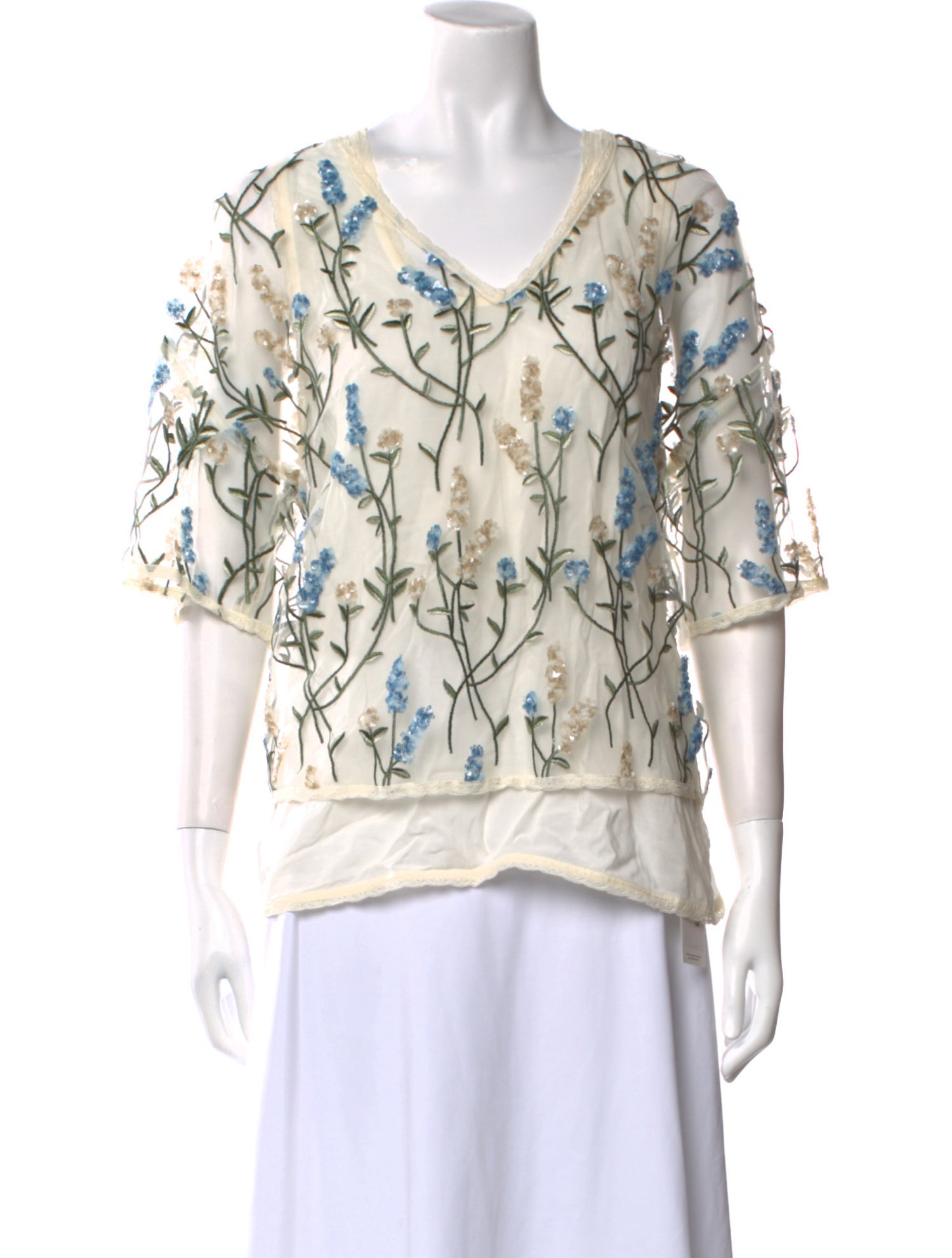 Munthe Printed V-Neck Blouse