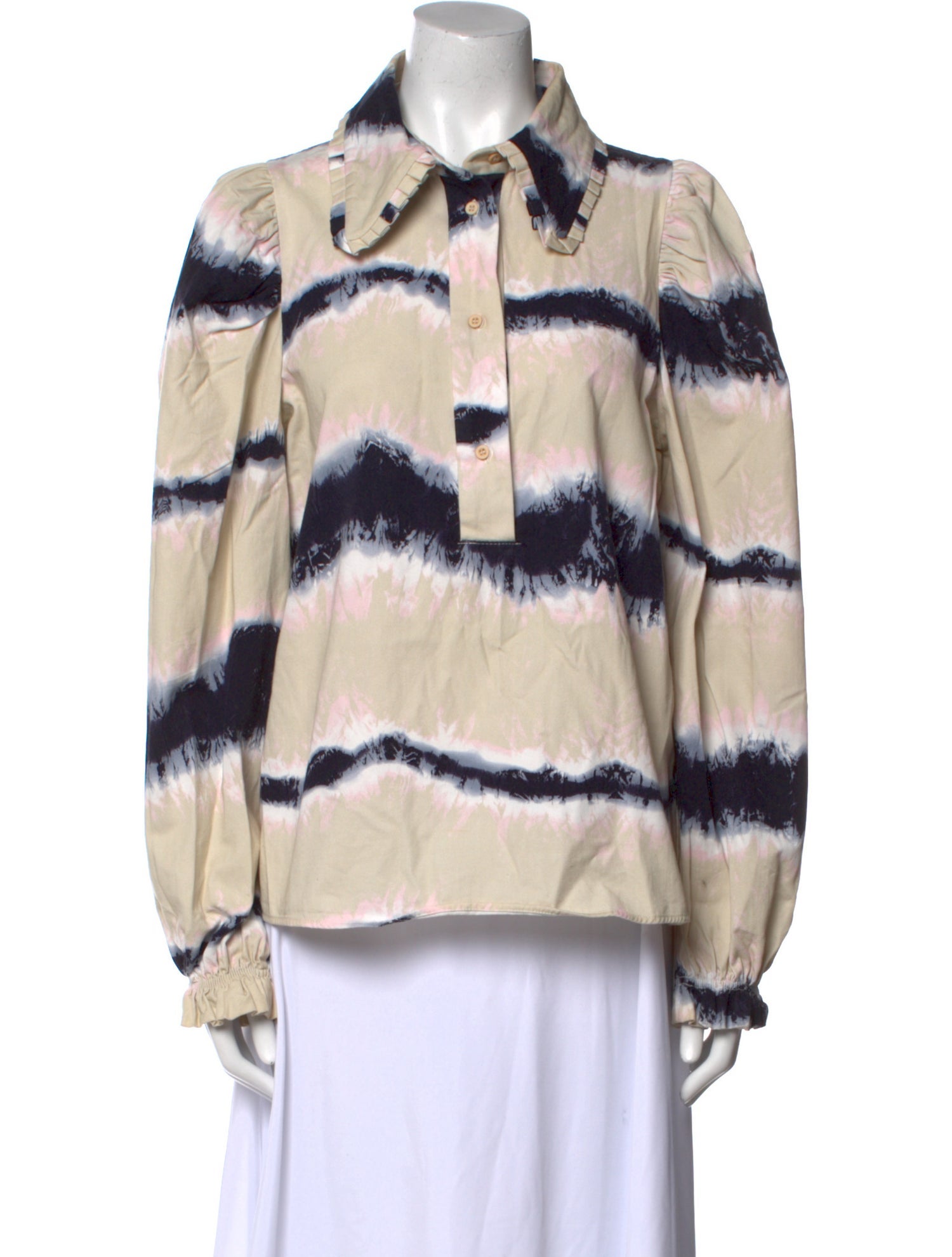 Munthe Tie-Dye Print Long Sleeve Blouse