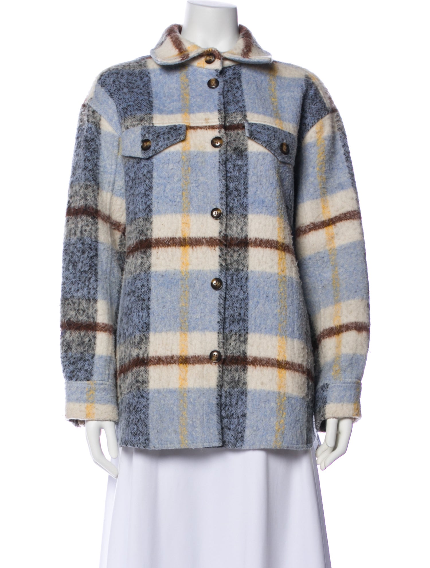 Munthe Wool Plaid Print Jacket