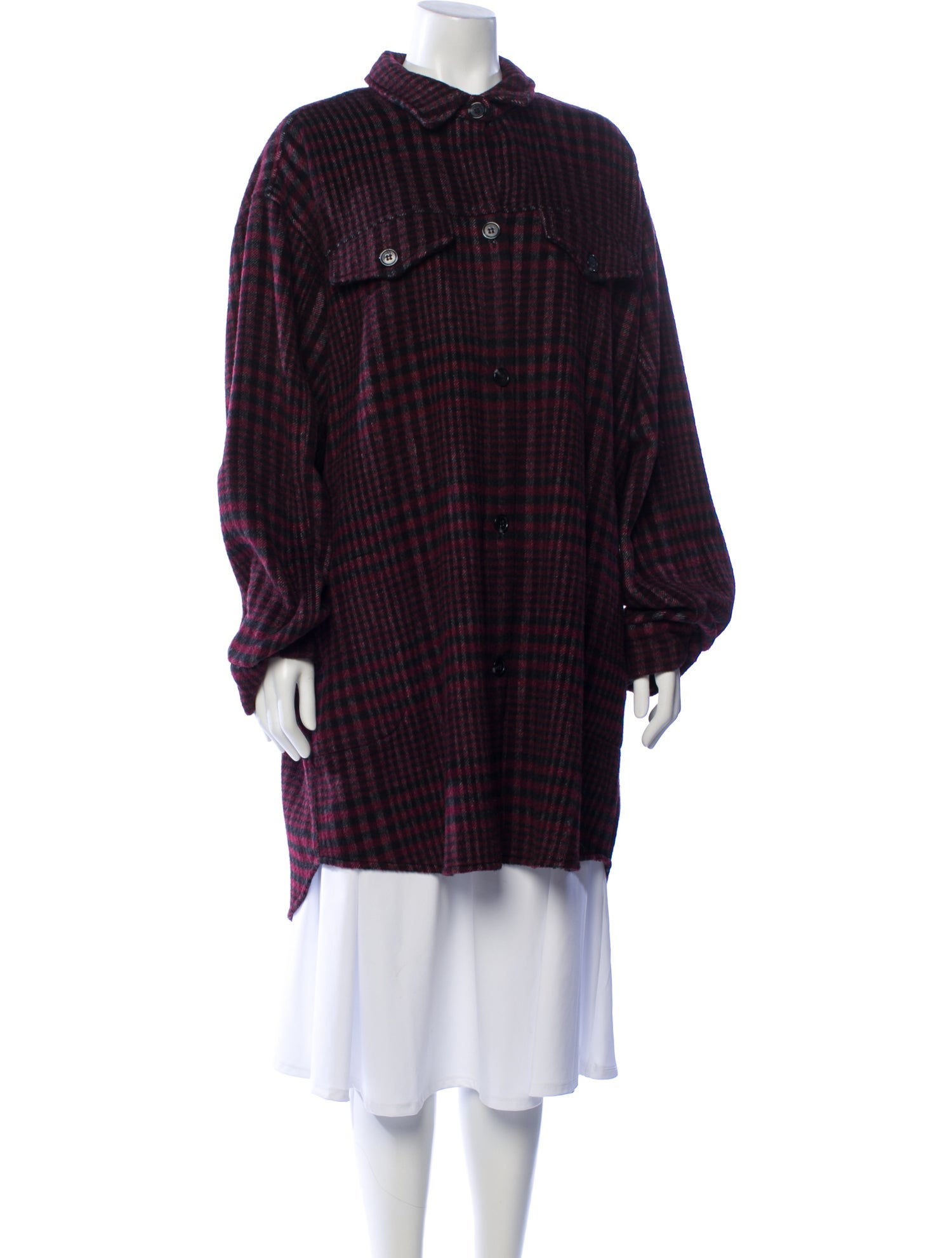 Munthe Wool Plaid Print Coat