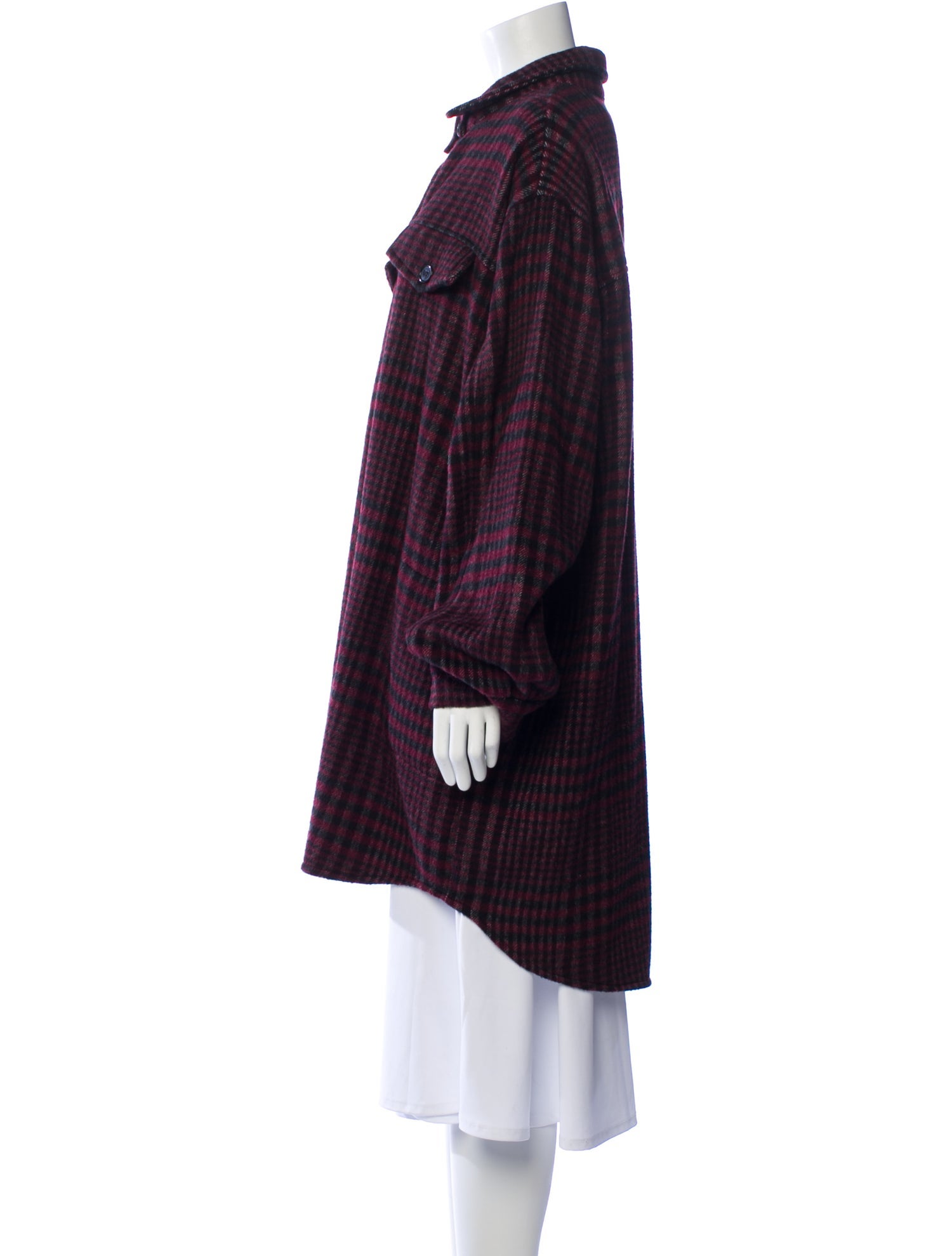 Munthe Wool Plaid Print Coat