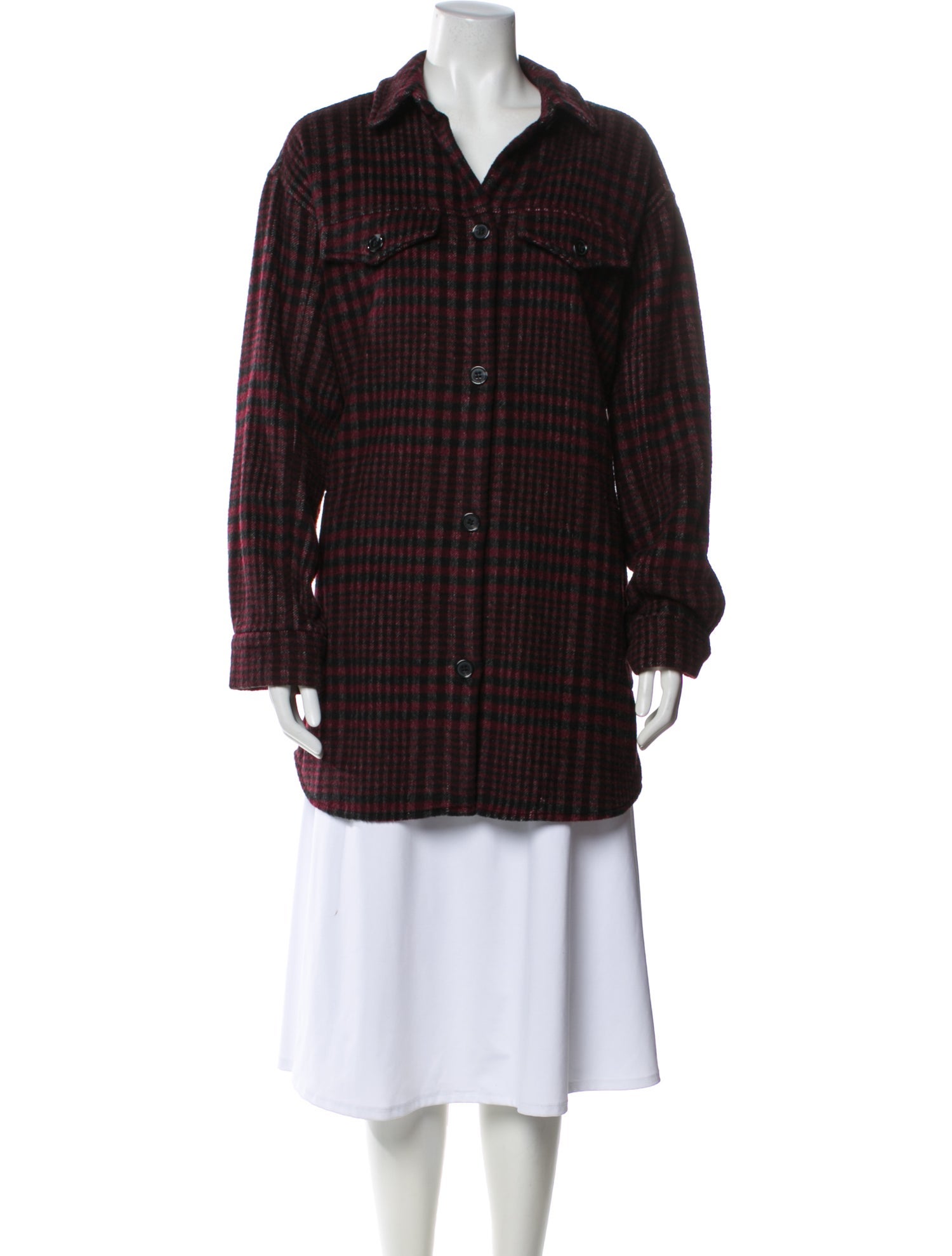 Munthe Wool Plaid Print Coat