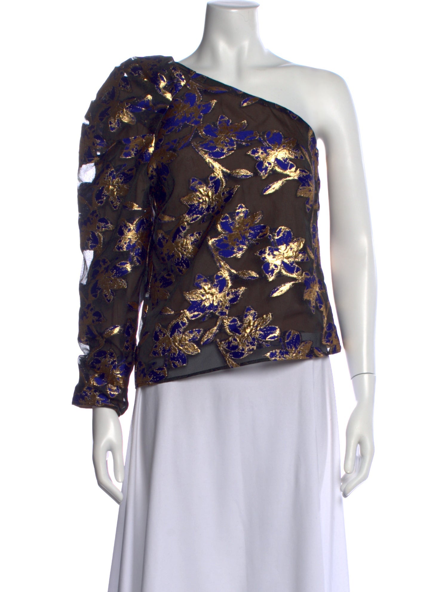 Munthe Floral Print One-Shoulder Blouse