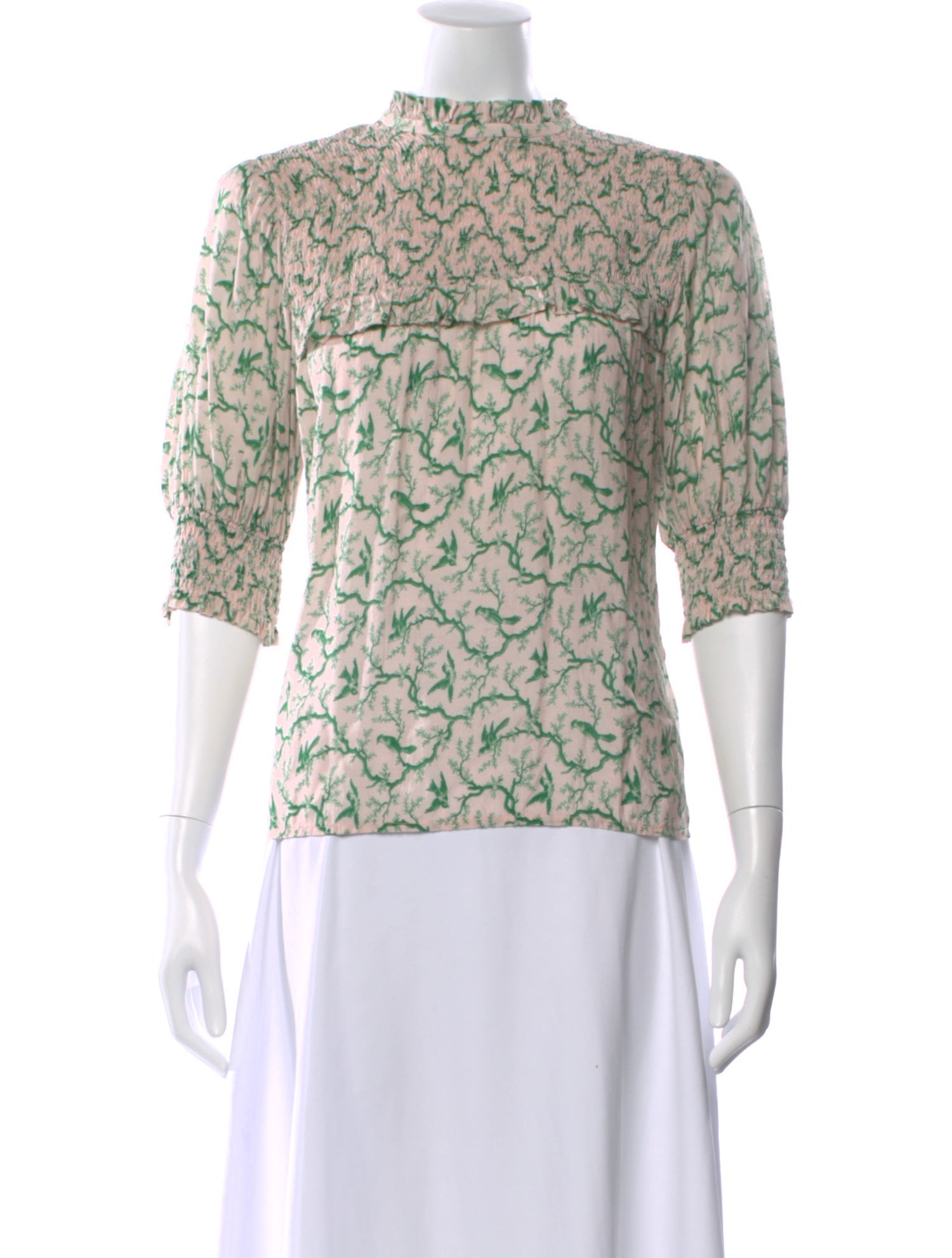 Munthe Floral Print Mock Neck Blouse