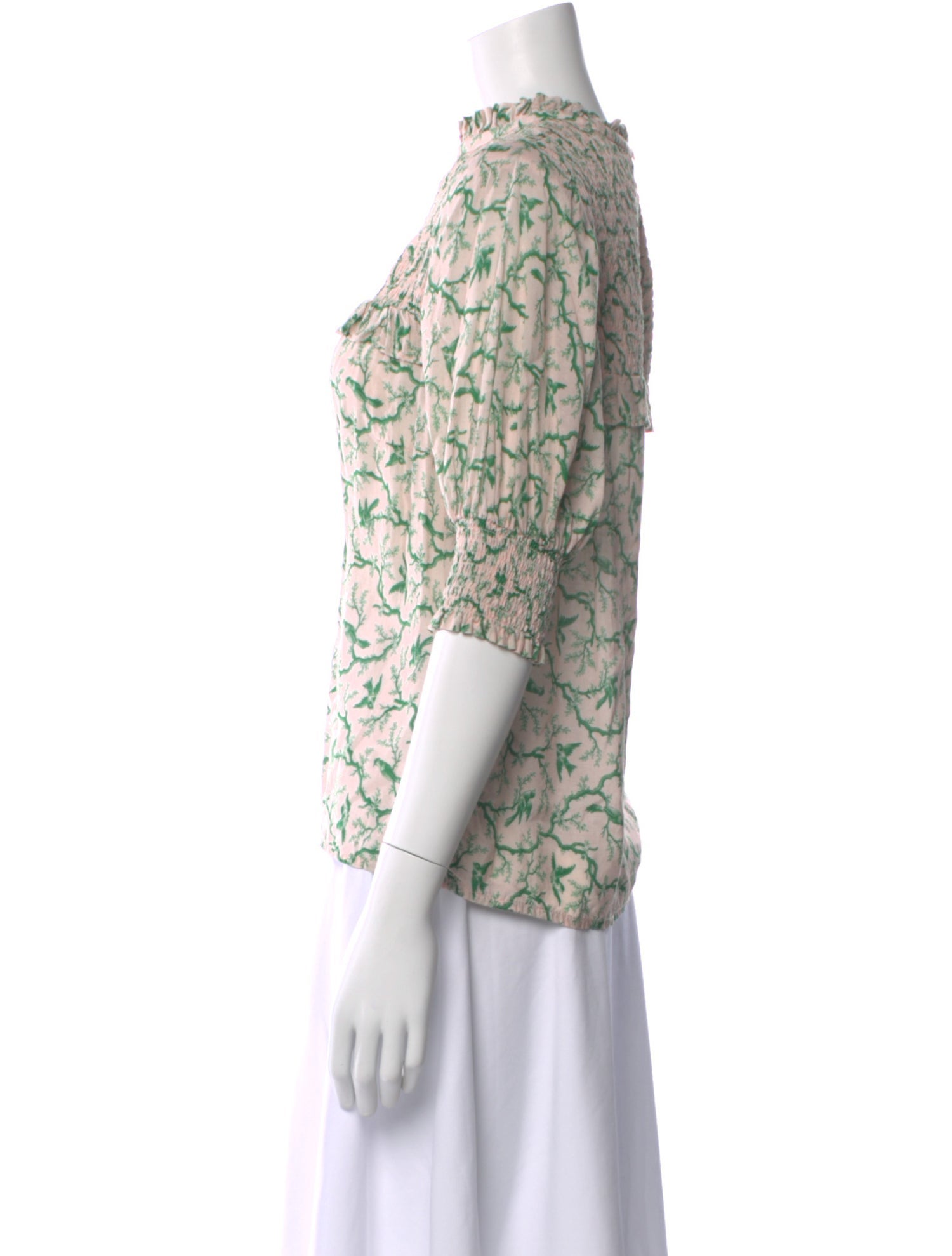 Munthe Floral Print Mock Neck Blouse