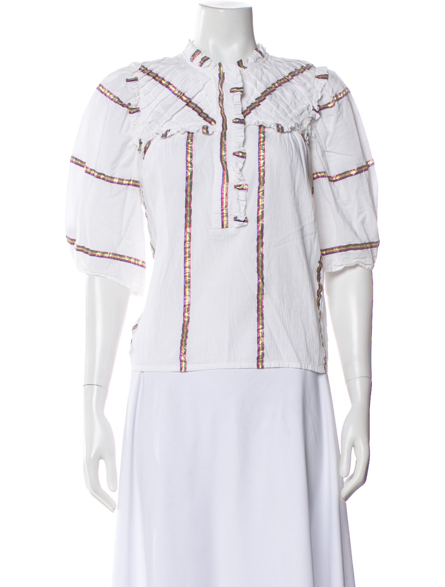 Munthe Striped Short Sleeve Blouse