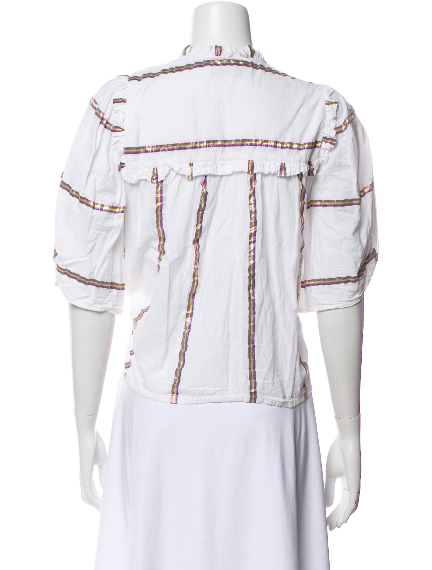 Munthe Striped Short Sleeve Blouse
