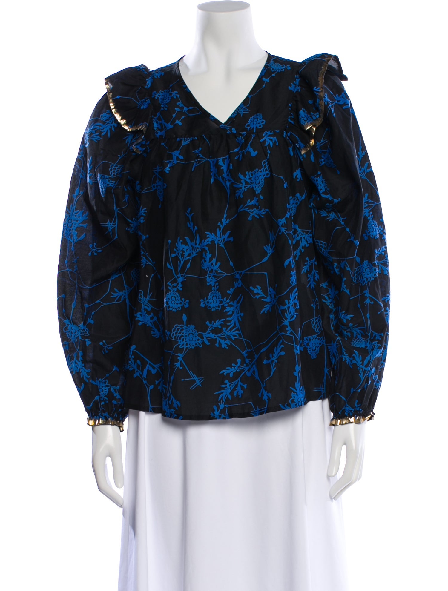 Munthe Floral Print V-Neck Blouse