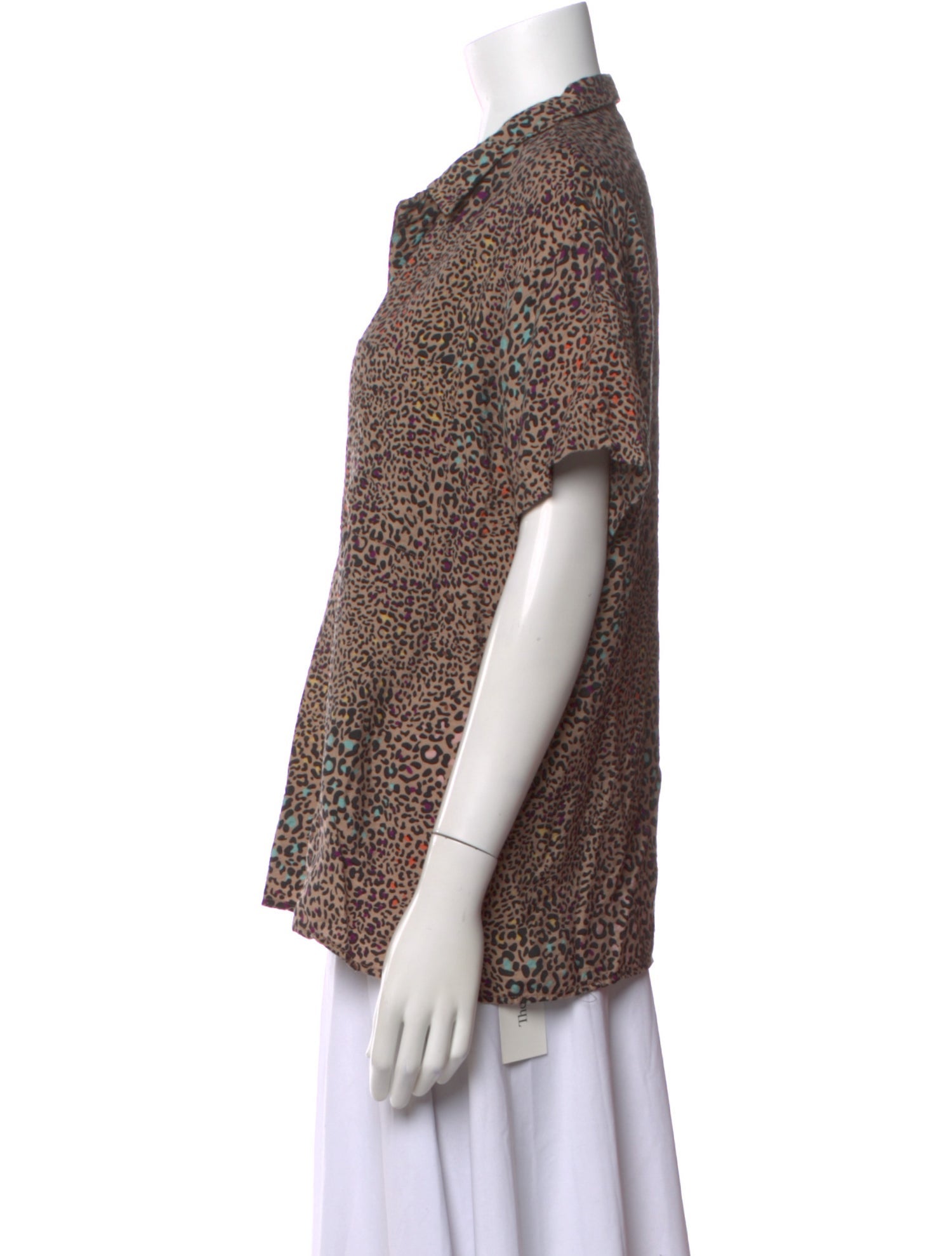 Munthe Animal Print Short Sleeve Blouse