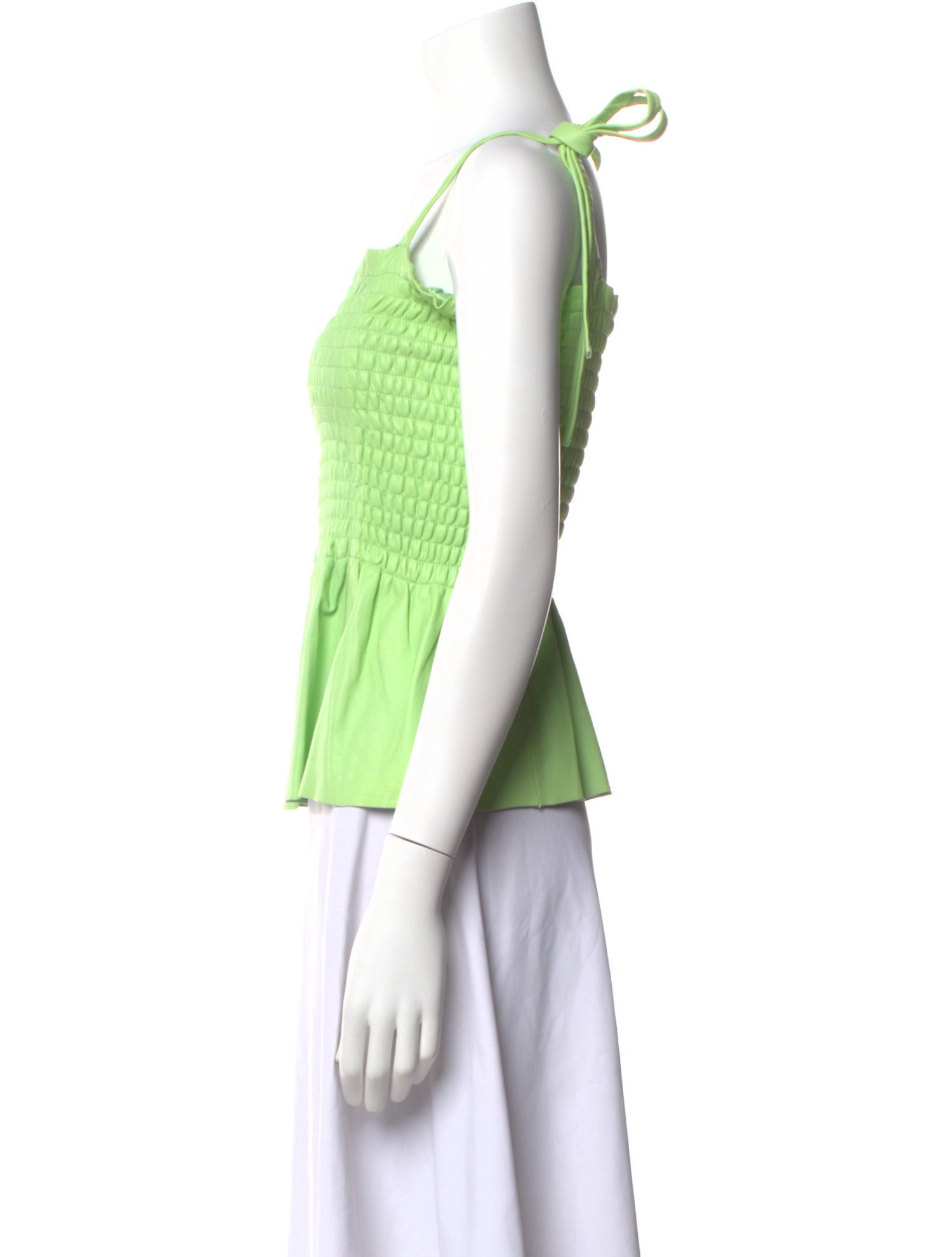Munthe Lamb Leather Square Neckline Top