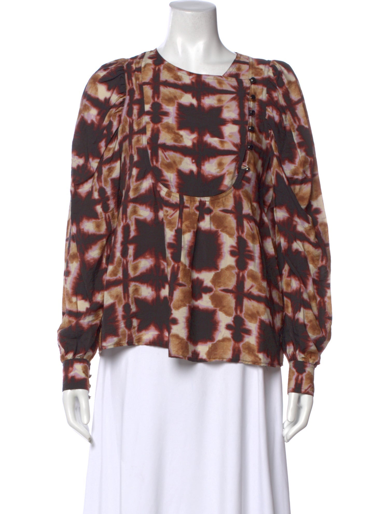 Munthe Tie-Dye Print Crew Neck Blouse