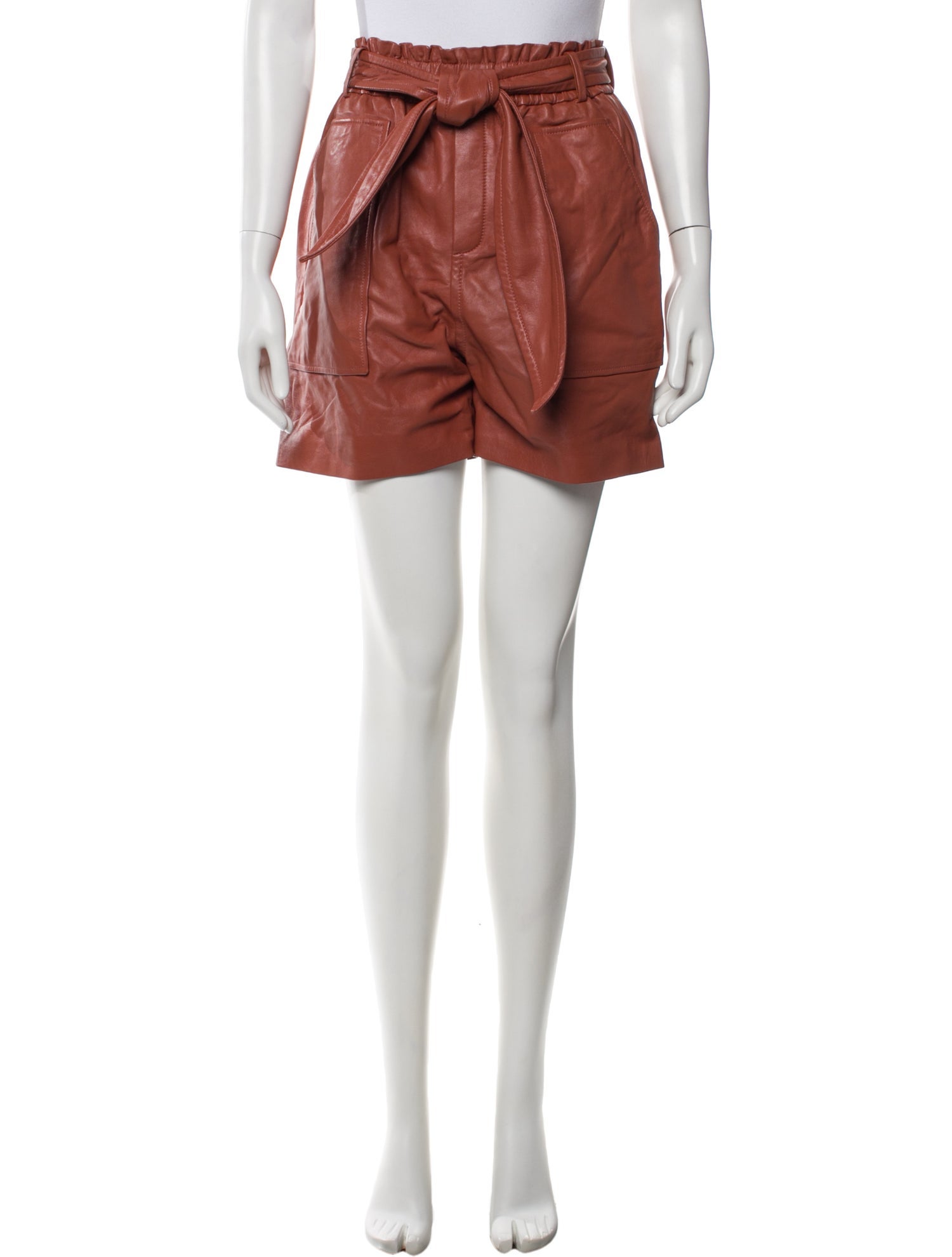 Munthe Lamb Leather Mini Shorts