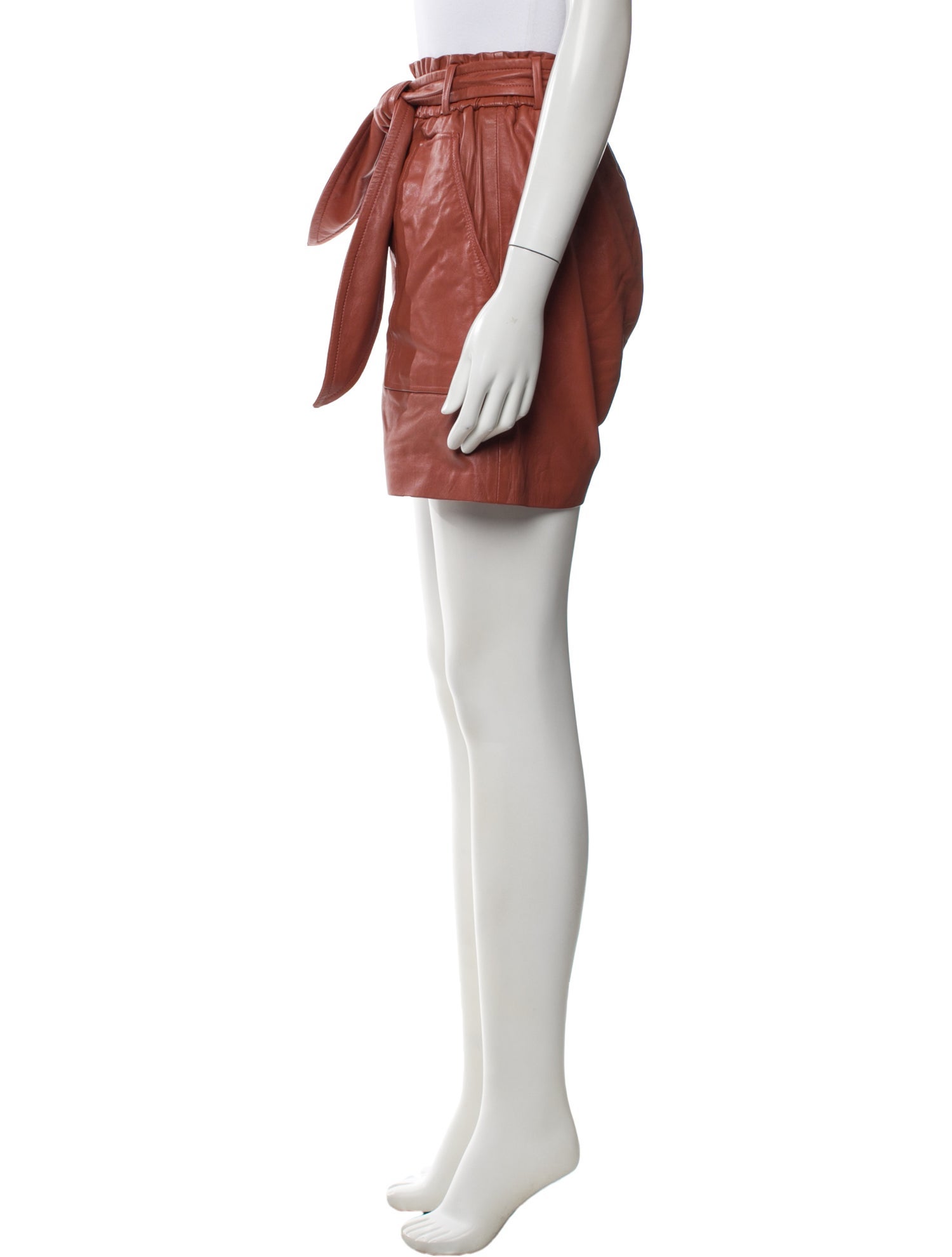 Munthe Lamb Leather Mini Shorts
