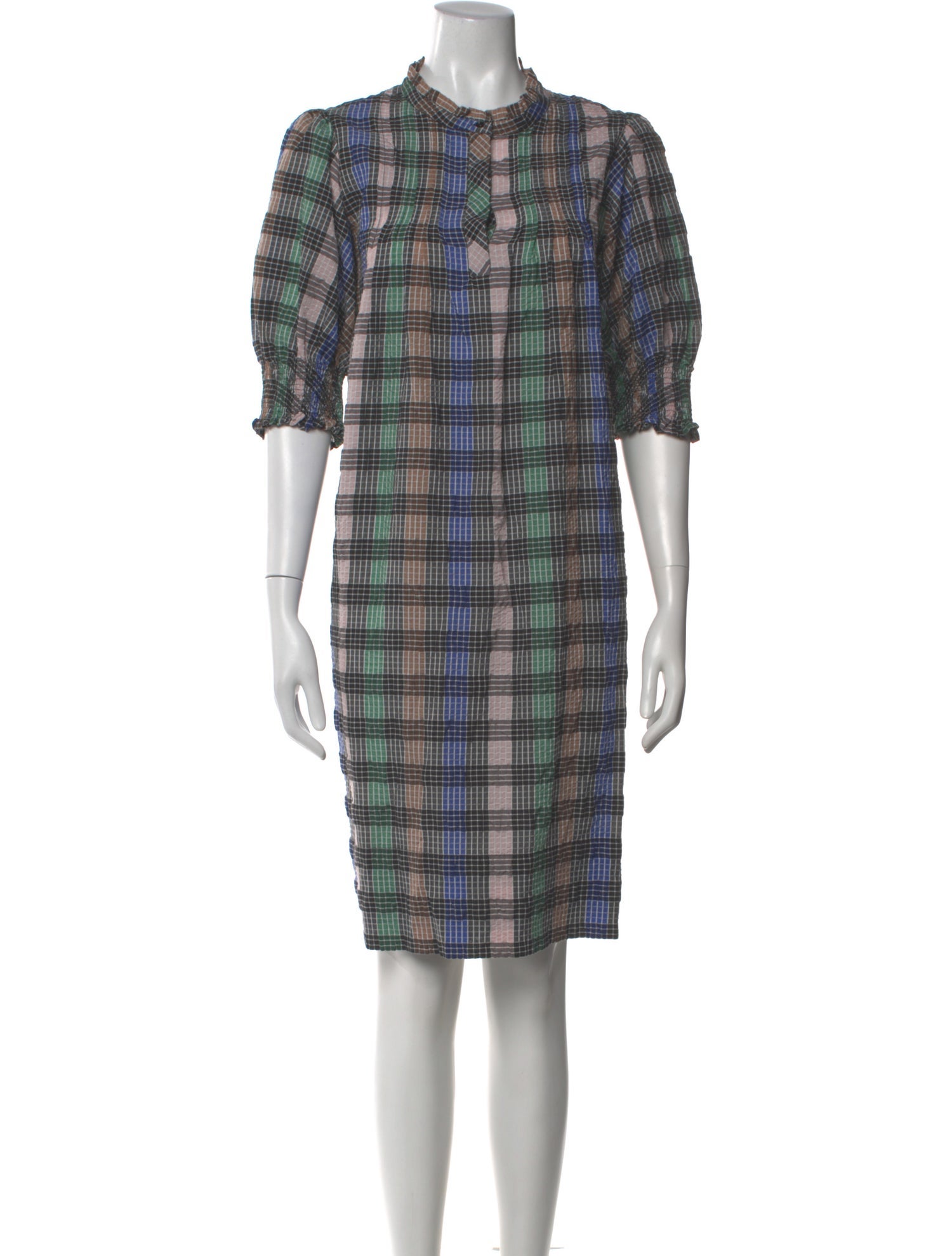 Munthe Plaid Print Knee-Length Dress