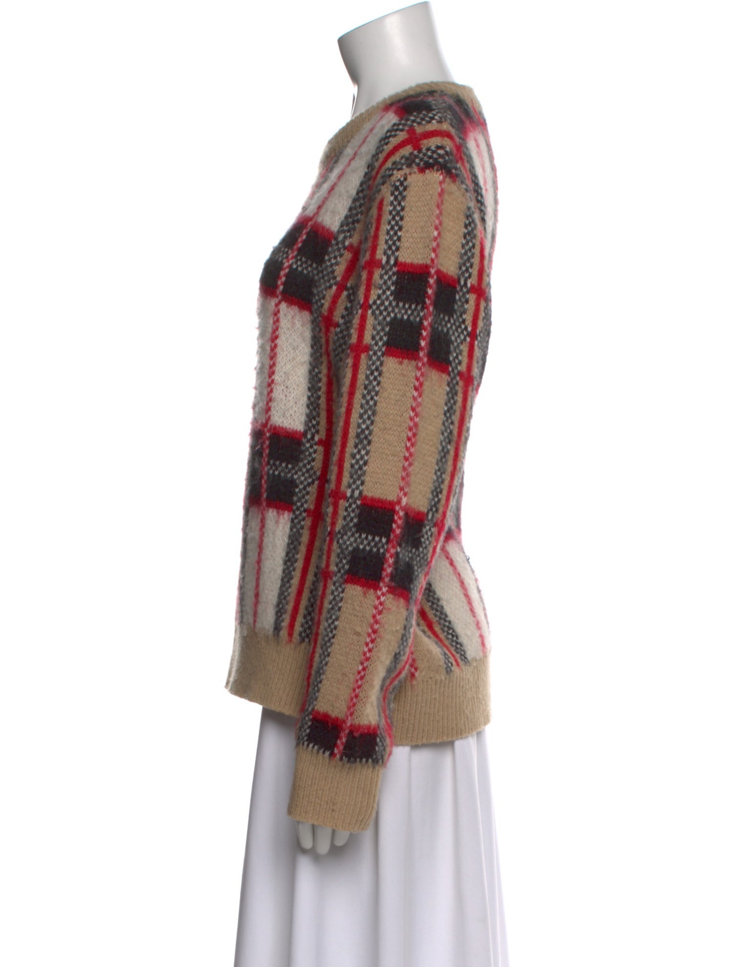 Munthe Plaid Print Scoop Neck Sweater