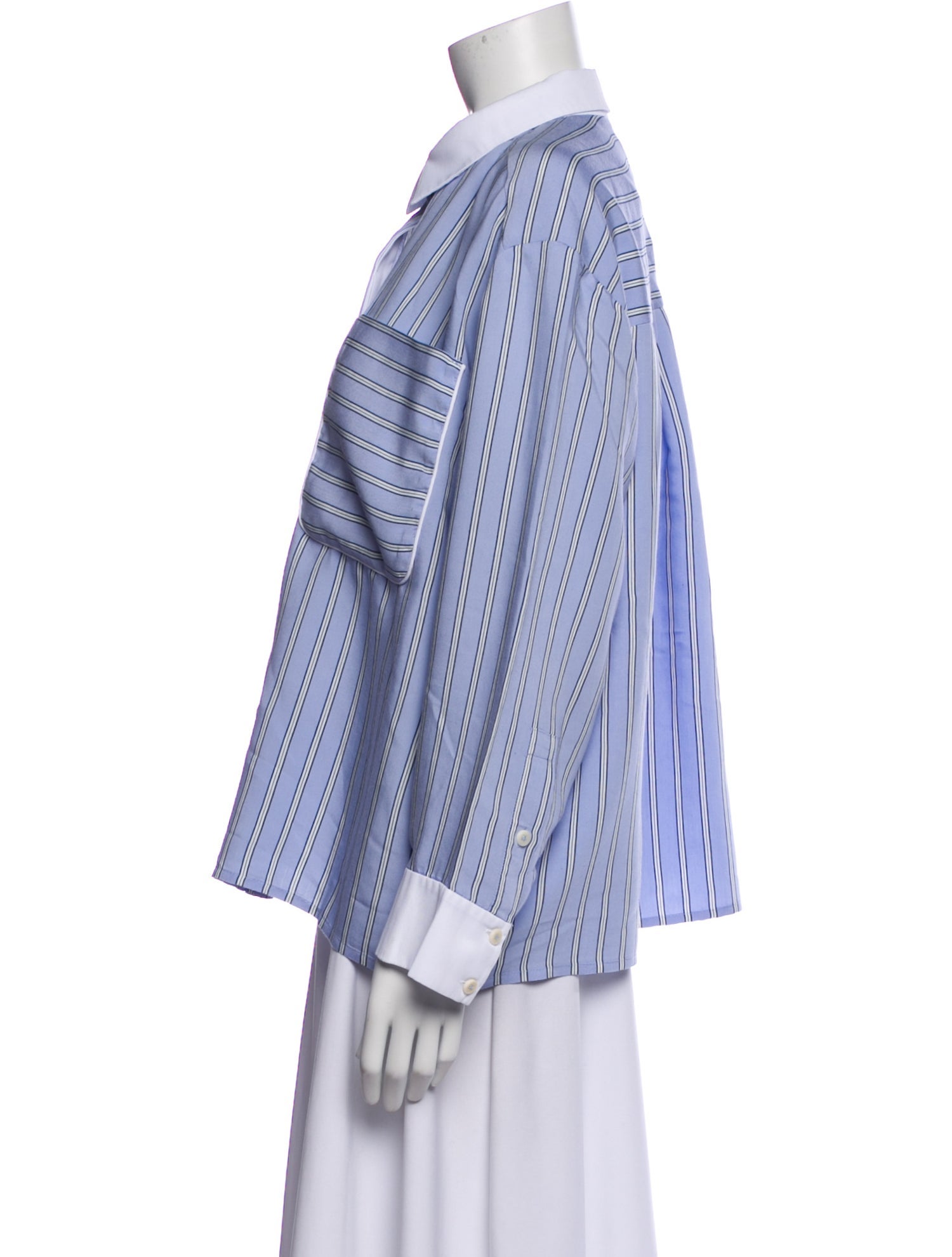 Munthe Striped Long Sleeve Button-Up Top
