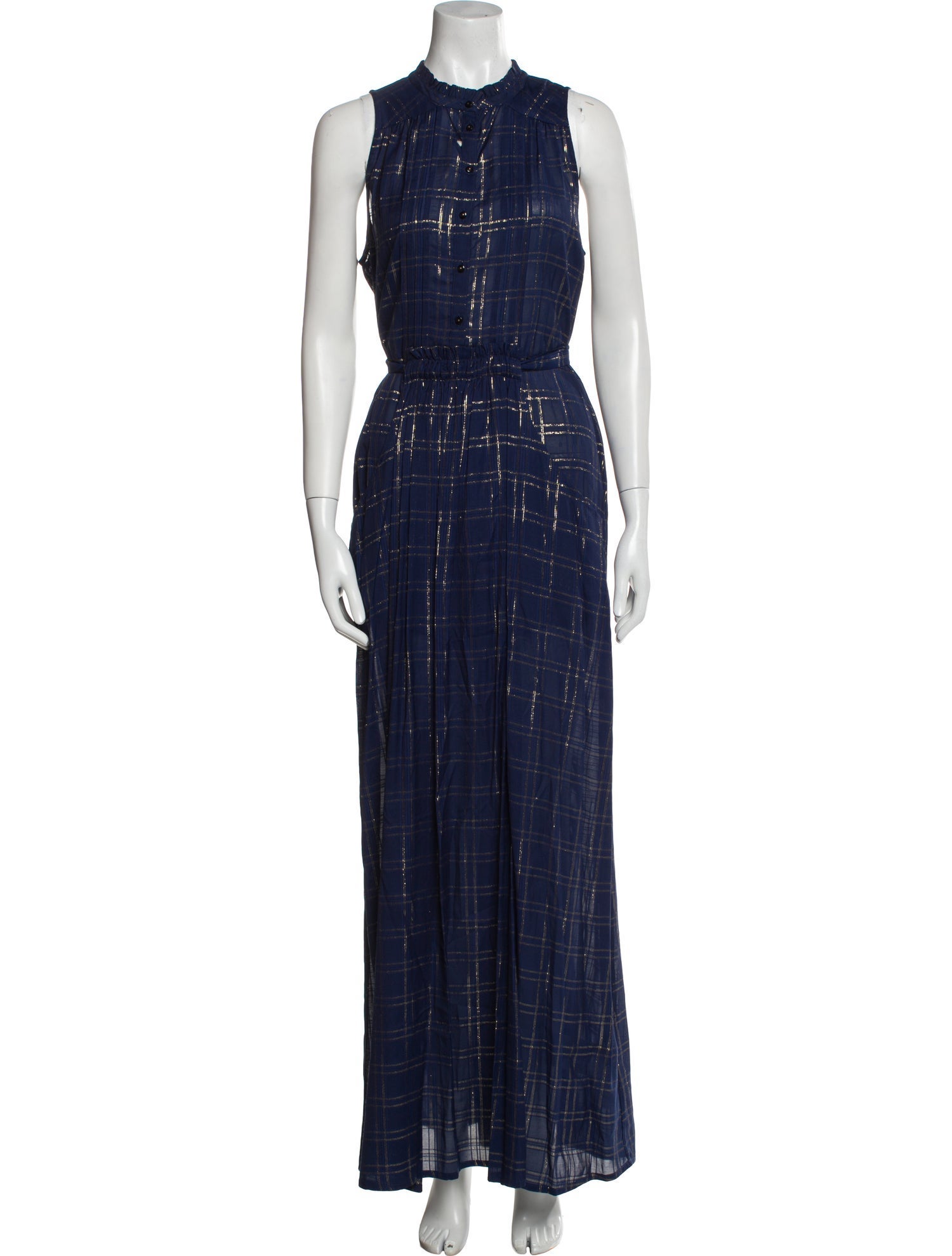 Munthe Plaid Print Long Dress