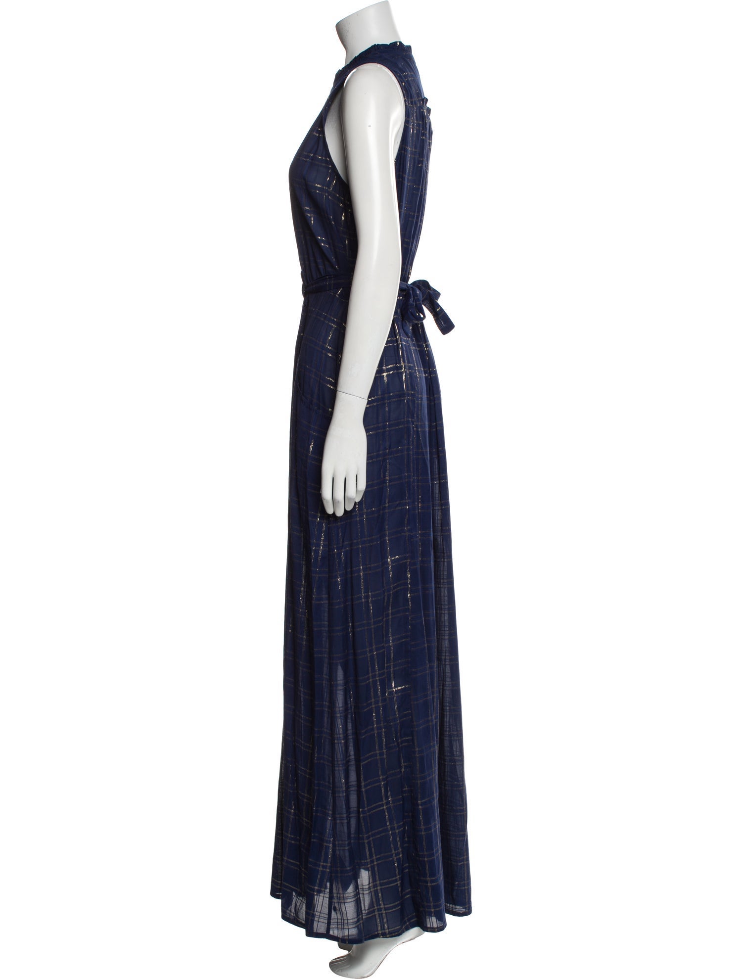 Munthe Plaid Print Long Dress